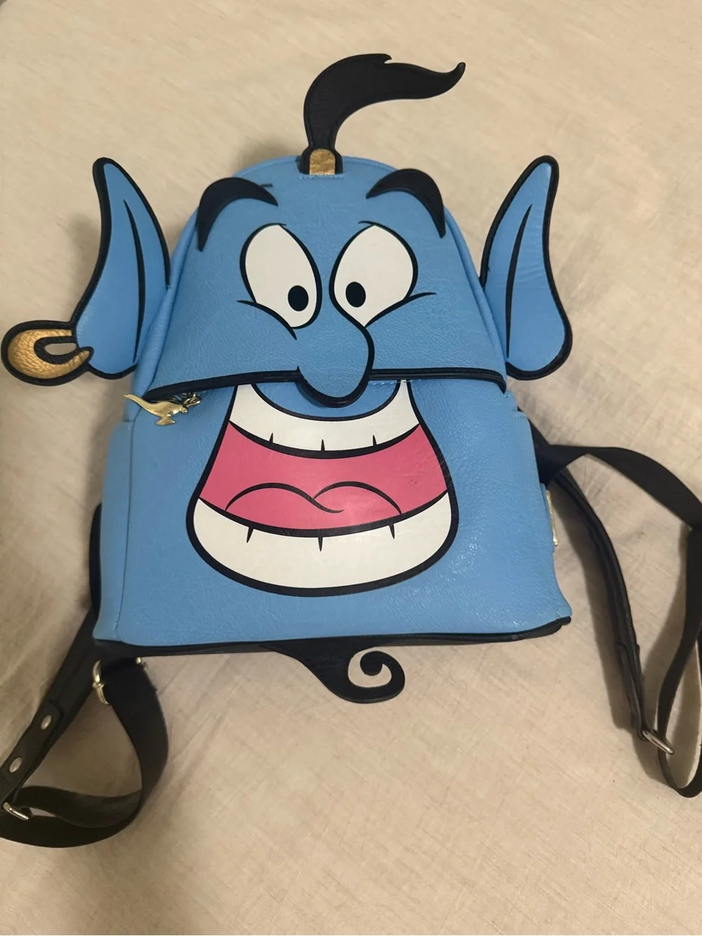Loungefly Blue Genie Mini Backpack with Pink and White Accent